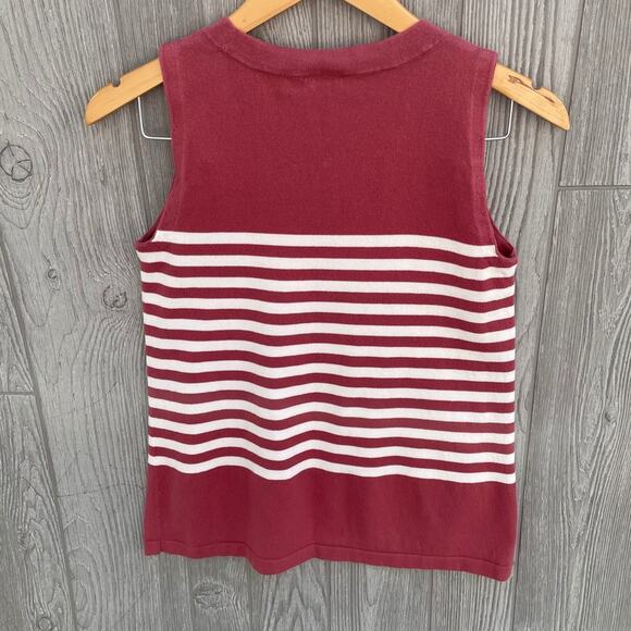 LOFT Outlet Sleeveless Striped Sweater - Picture 6 of 7
